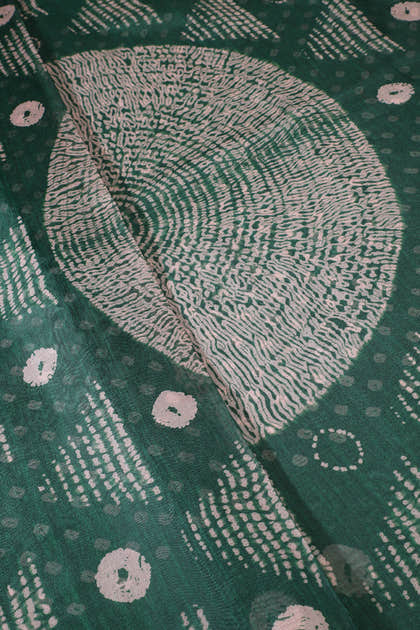 Green Organza Silk Printed Saree