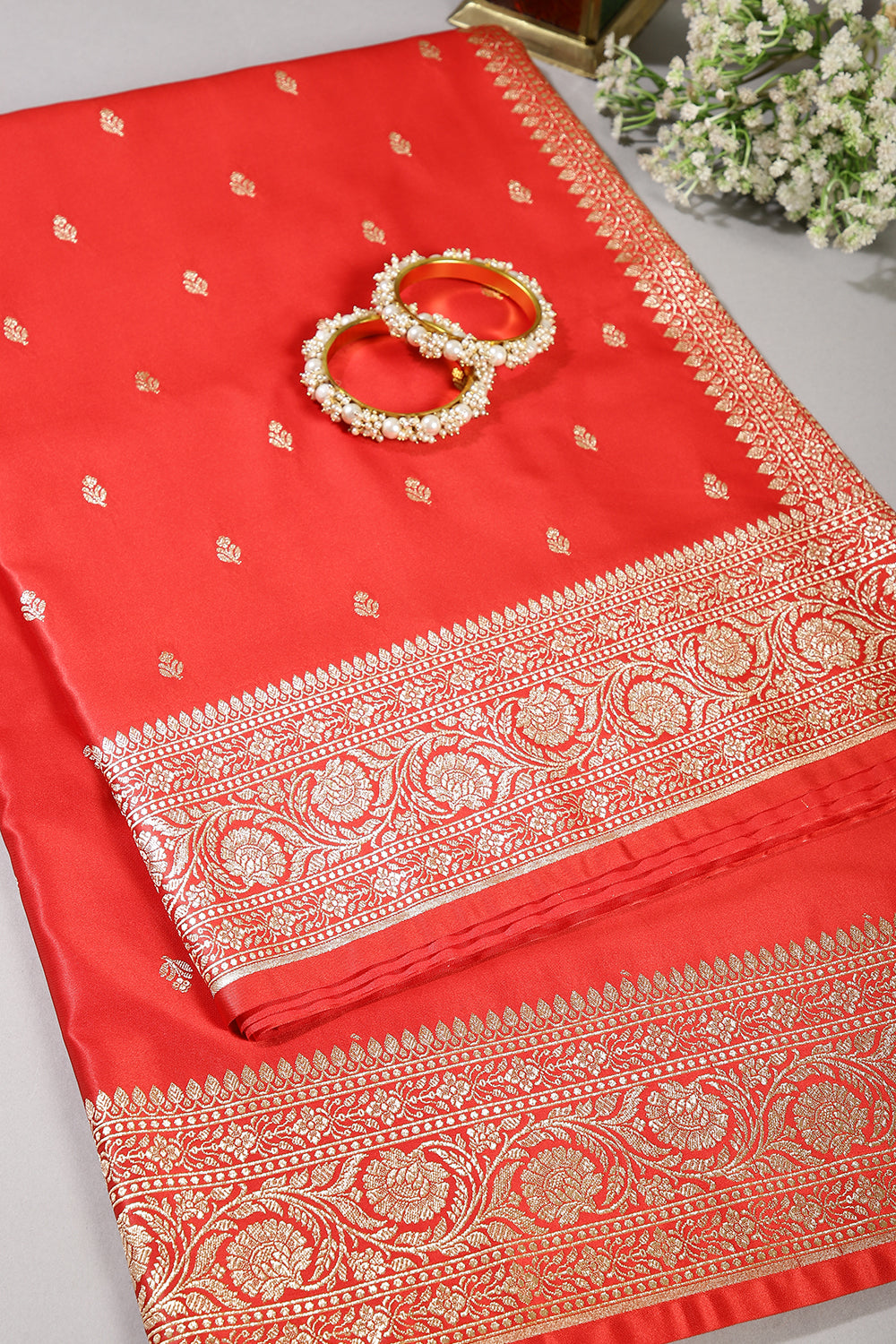 Red Color Gajji Silk Woven Saree