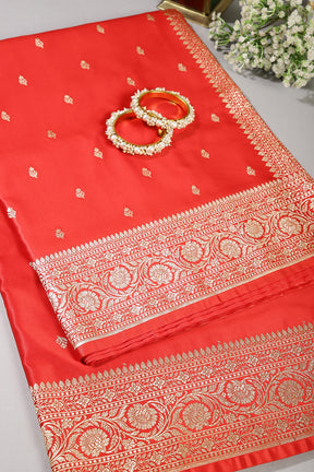 Red Color Gajji Silk Woven Saree