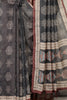 Black Cotton Block Printed Saree