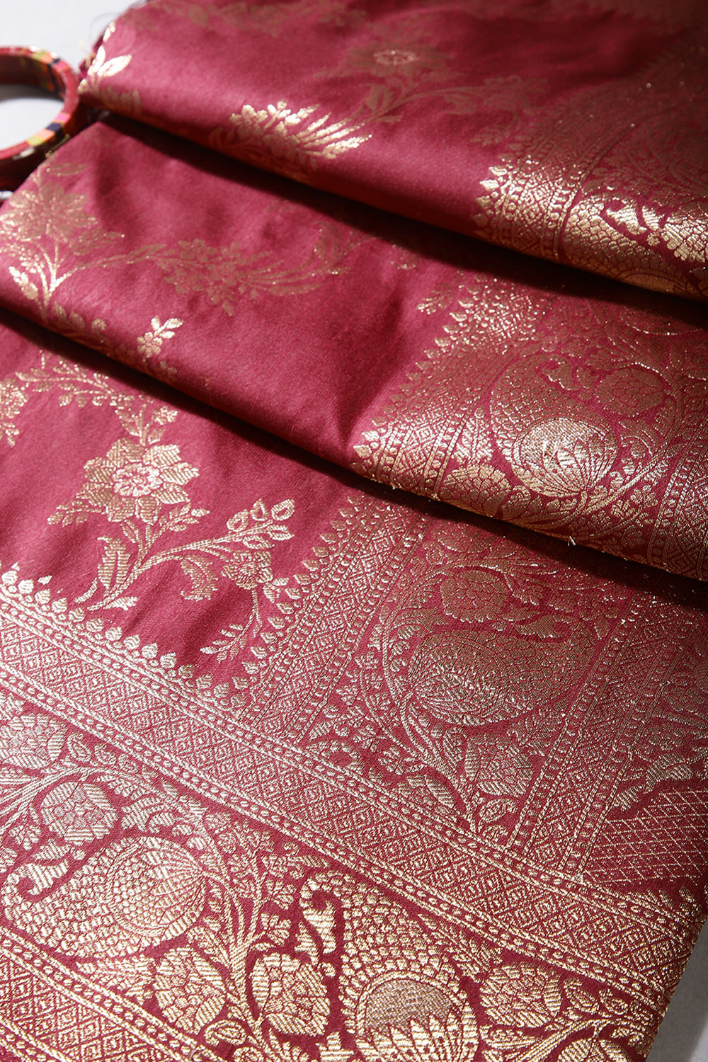 Wine Color Zari Woven South Silk Saree