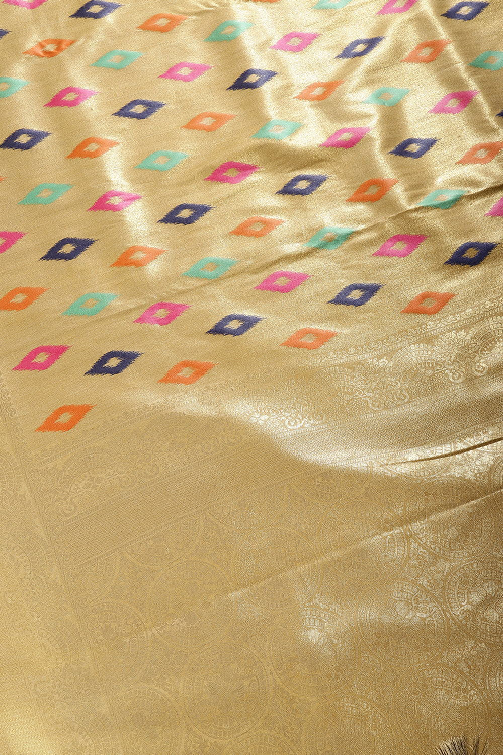 Gold Color Silk Resham and Zari Woven Saree