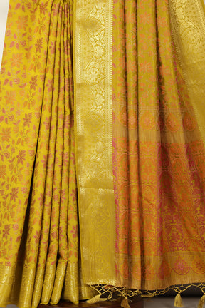Sage Green Tussar Woven Silk Saree