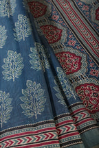 Blue Color Cotton Silk Printed Saree
