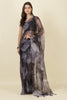 Black Printed Organza Saree