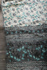 Teal & Cream Colour Floral Printed Cotton Silk Saree