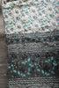 Teal & Cream Colour Floral Printed Cotton Silk Saree