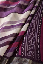 Purple Color Chiffon Printed Saree