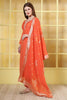 Orange Chanderi Silk Neck-Embroidered Suits