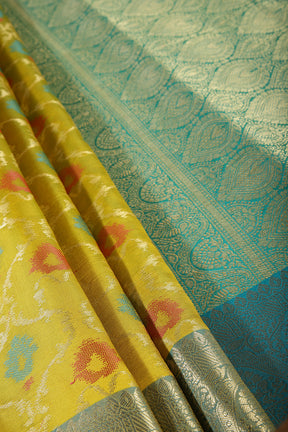 Olive Green Color Cotton Silk Woven Saree