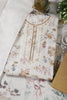 Cream & Fawn Chanderi Cotton Floral Printed And Embroidered Unstitched Suit