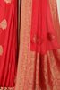 Red Satin Woven Saree