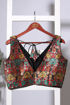 Black Brocade Sik Resham And Zari Woven Readymade Blouse