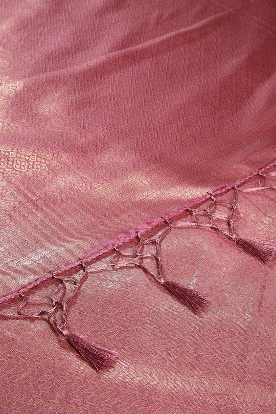 Muted Pink Color Zari Woven South Silk Saree