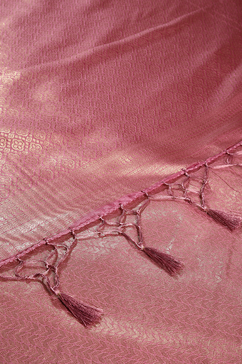 Muted Pink Color Zari Woven South Silk Saree