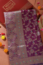 Wine Colour Banarasi Silk Woven Saree
