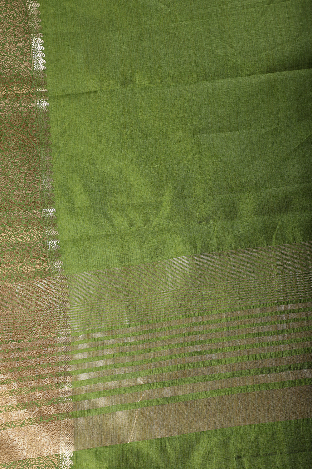 Green Cotton Silk Woven Saree