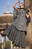 Black Color Cotton Printed Peplum Sharara Suit