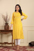 Yellow Colour Cotton Printed Kurti