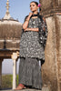 Black Color Cotton Printed Peplum Sharara Suit