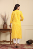 Yellow Colour Cotton Printed Kurti