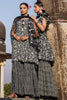 Black Color Cotton Printed Peplum Sharara Suit