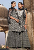 Black Color Cotton Printed Peplum Sharara Suit
