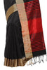 Black & Red Colour Silk  Woven Saree