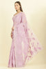 Lavender Cotton Floral Resham Embroidered Saree