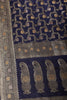 Navy Silk Floral Zaal Woven Banarasi Saree