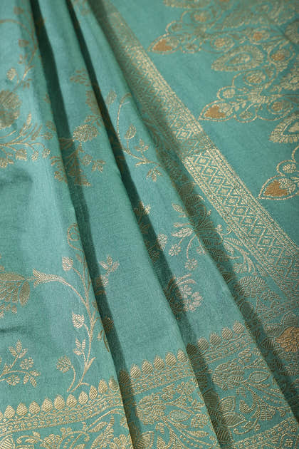 Sea Green Color Art Silk Zari Woven Saree