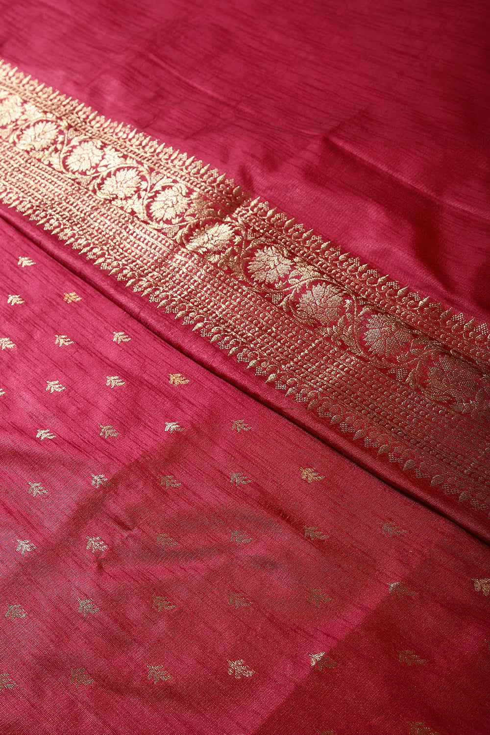 Marron Color Raw Silk Woven Saree
