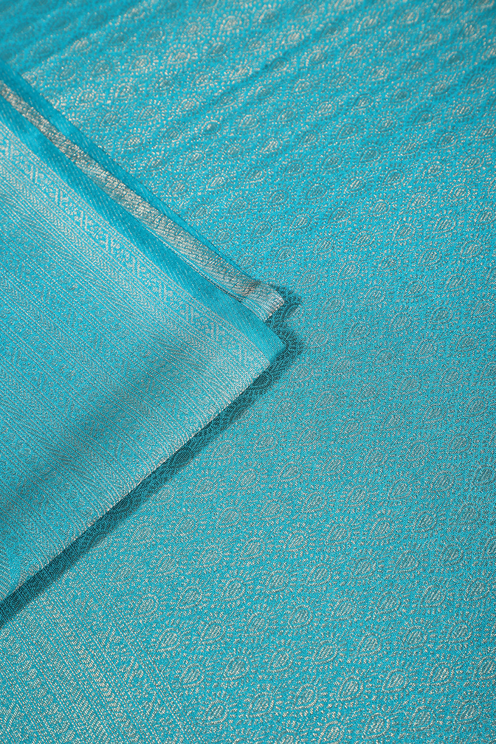Teal Colour Soft Silk Leheria Zari Woven Saree