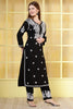Black Rayon Resham Embroidered Kurti Set