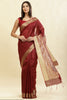 Maroon Color Cotton Silk Madhubani Print Saree