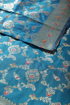 Teal Colour Banarasi Silk Woven Saree