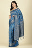 Flat Blue Colour Zari Woven South Silk Saree