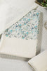 Cream & Blue Cotton Chikankari Work Floral Printed Unstitched Suit