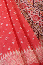 Red Printed Chiffon Saree