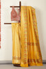 Mustard Soft Silk Zari and Resham woven Paithani Work Saree