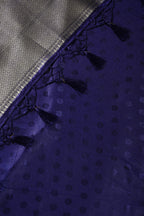 Teal & Navy Floral Zari Woven Sarees