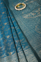 Blue Floral Zaal Woven Silk Banarasi Saree