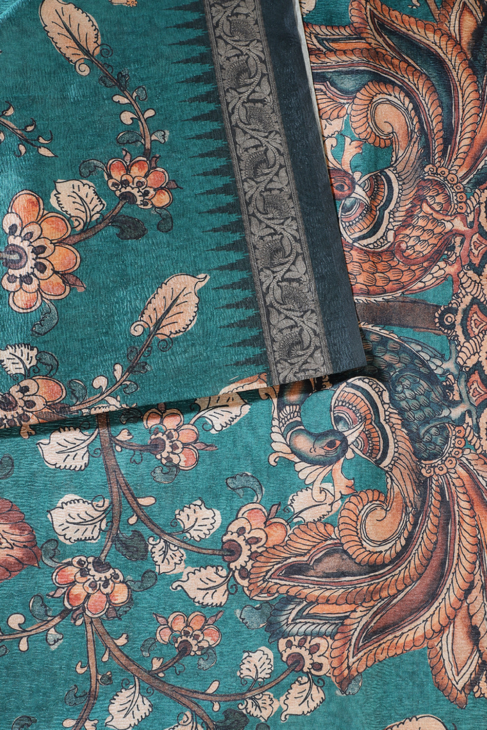 Green Tussar Silk Digital-Inspired Printed Saree