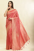 Dark Peach Lightweight Banarasi Silk Weaving Saree