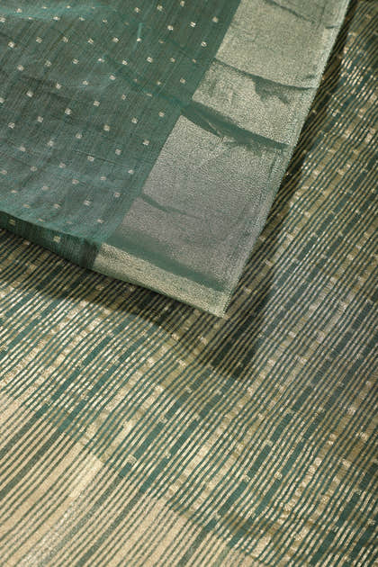 Lunar Green Zari Woven Silk Saree