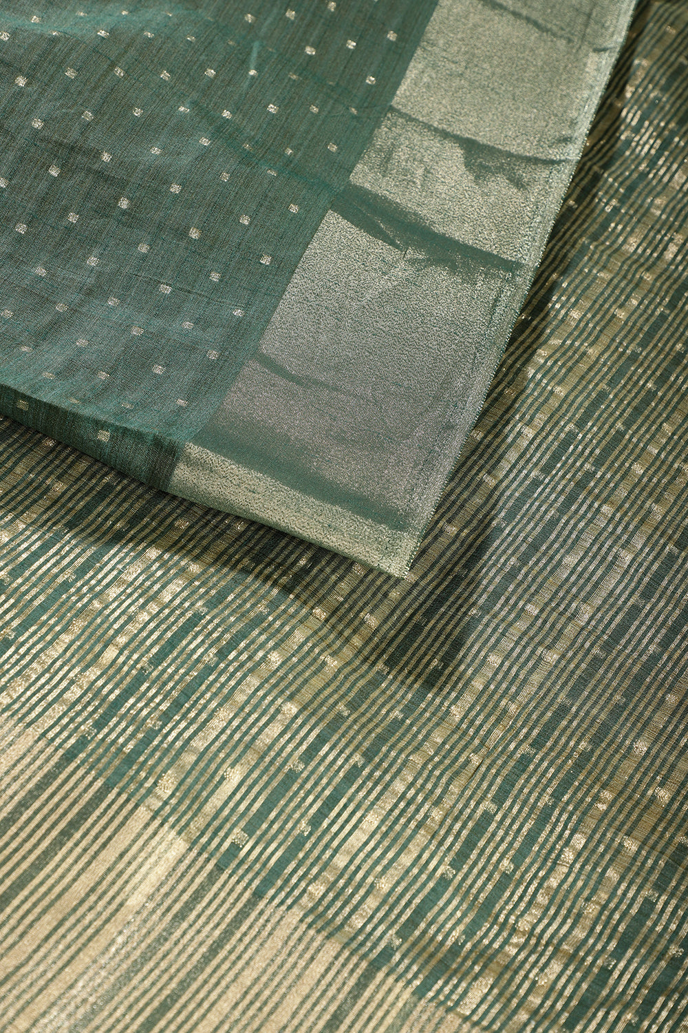Lunar Green Zari Woven Silk Saree