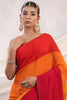 Multi-Colored Georgette Saree With Readymade Blouse