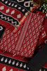 Maroon Ikkat Cotton Printed Unstitched Suit Material
