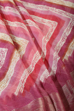 Mauve Chiffon Lehariya Printed Saree