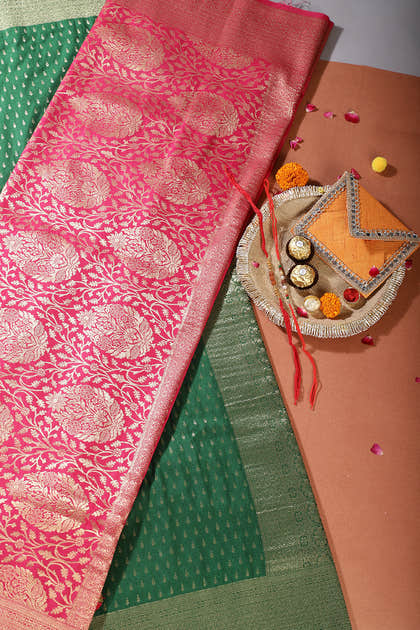 Green Colour Silk Zari Woven Saree
